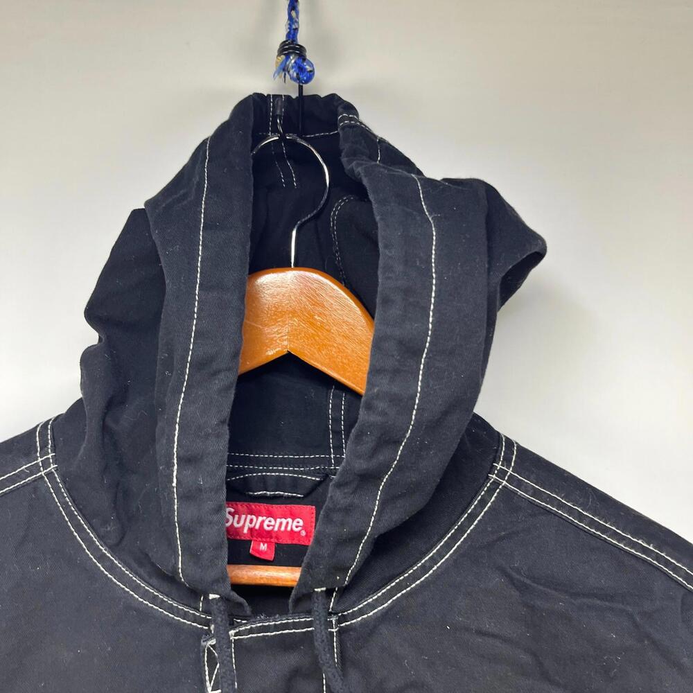Supreme Contrast Stitch Twill Pullover FW16 Black - Picture 5 of 15